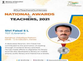 Congratulations to Shri Faisal SL from Ernakulam, Kerala on the conferment of NAT-  2021